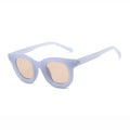 ADE WU XA5248 Women Personality Retro Round Sunglasses Classic Jelly Blue Frames Shades UV400