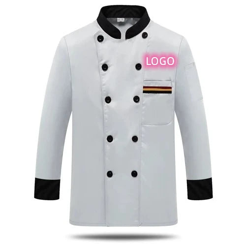 Factory Direct Sale Custom Long Sleeves Autumn Winter Unisex Kitchen Store Pizza Chef Uniform Chef Jacket Coat Diner Work Wear