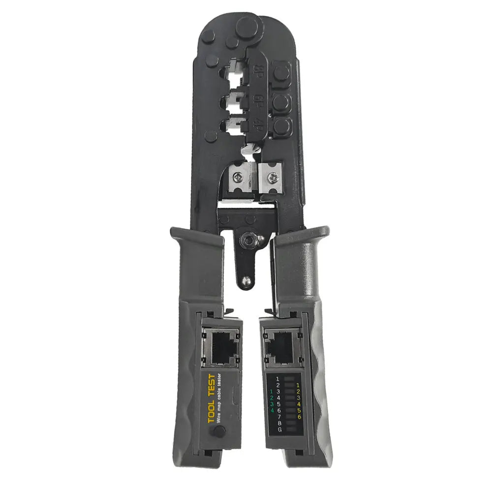 Network Repair Tool Steel Kit Wire Cutter Stripper LAN 4P 6P 8P RJ45 Network Cable Crimping Tool with Tester