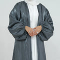 Mexizo Middle East Muslim Women Clothing Shinny Polyester See Through Spring Summer Open Abaya Islamic Dress