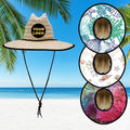 Custom Logo Coral Lifeguard Wide Brim UV Protection Sun Visor Straw Hat for Women for Travel Fishing Daily Use-Summer Essentials