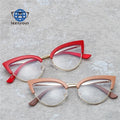 Teenyoun Eyewear Cheap Semi Metal Frame Eye Glasses Famous Brand Cat Blue Light Blocking Eyeglasses Frames for Women
