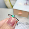 High Quality 925 Sterling Silver Classic Engagement Emerald Gemstone Ring for Wedding & Party