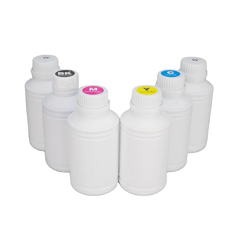 DTF CMMK and White Color Pigment PET Film Ink for DTF Printer DTF White Ink for L1800 Inkjet Printer Colorful Ink