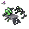 AB Wheel Roller Set With Hand Gripper Push up Bar Jump Rope and Knee Pad Portable Equipment Home Exercise Gym Tool