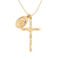 Classic Stainless Steel Virgin Mary Cross Wear-Resistant and Color-Stable for Engagement or Anniversary Occasions