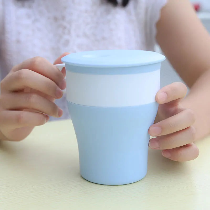 Wholesale Sublimation BPA Free Eco Friendly Reusable Foldable Collapsible Steel Silicone Mug Coffee Cup Set With Lid