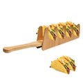 Kitchen Fancy Bamboo Wood Pastor Mexican Food Taco Holder Supplier Sustainable 2 Pack with Handles for Kids