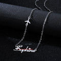 Diy Custom Name Necklace Stainless Steel Slicing Korean Statement Butterfly Letter Necklace