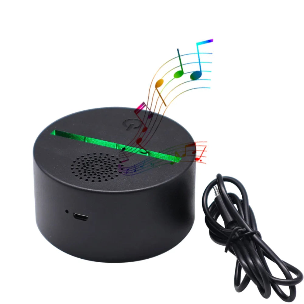 Decoration 3d Lamp Base With Speak Led Light Lamp With 16 Colors Touch Sensor 3d Led Night Light Speaker