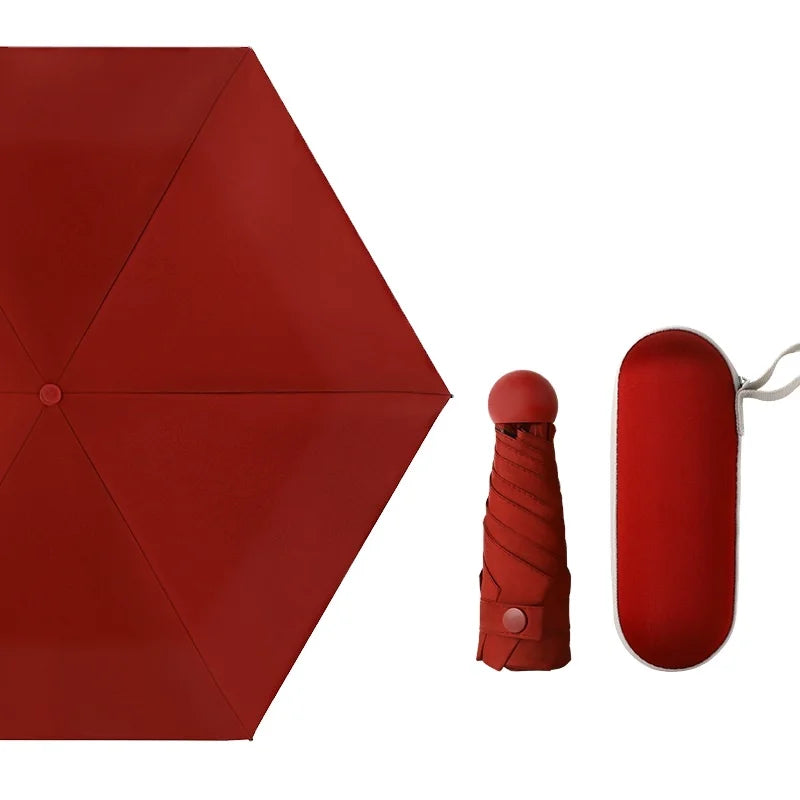 Portable Mini Pocket Windproof 5 Folding UV50+ Sun Umbrella for Travel