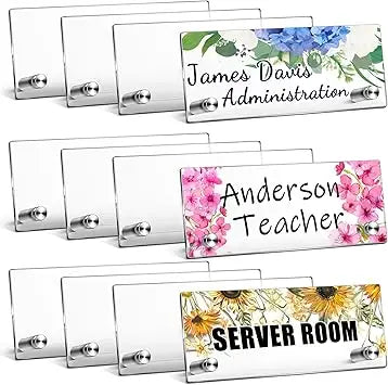 6 Pcs Personalized Clear Acrylic Desk Name Plate Office Wedding DIY Table Setting Banquet Party Door Wall Decor Unique Wedding