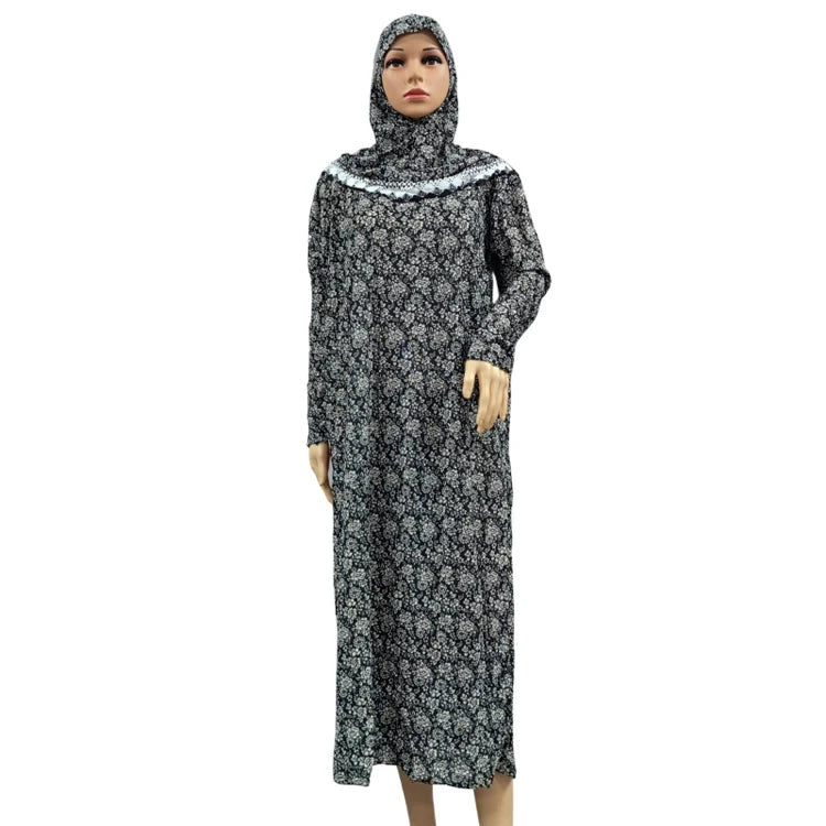1 Pieces Muslim Women's Hooded Abaya Hijab Dress Kaftan Plus Size Prayer Djellaba Femme Islam Clothing Long Khimar Arabia Turban