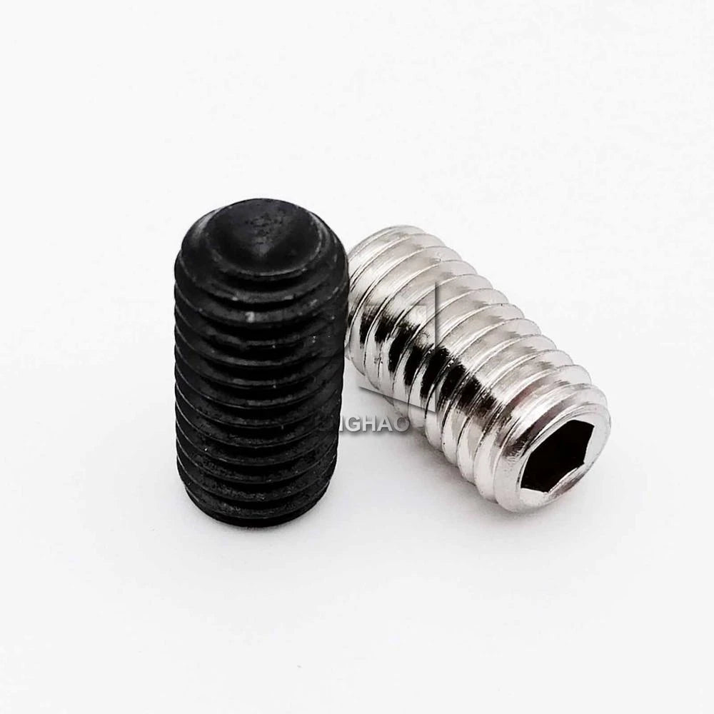 M2 M2.5 M3 M3.5 M4 M5 M6 DIN916 304 Stainless Black Grade 12.9 Steel Hex Hexagon Socket Allen Cup Point Grub Screw Set Bolt