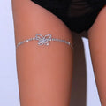 Luxury Women Crystal Full Diamond Thigh Chain Hollow Butterfly Rhinestone Leg Chain for Ladies