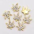 Shiny 3D Golden Maple Leaf Rhinestone Charm Nails Decoration Charms for DIY Nail Jewelry Accessories