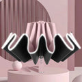 Pink Beige Green Blue Black Coating  Automatic 3 Fold Inverted Umbrella With Night Reflective Strip Custom Logo for the Rain
