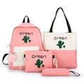 College Style Canvas Backpack Pencil case 4pcs Sets Fashion Girl Handbag Canvas Tote Bag