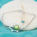 B030146 DIY 6-8mm Natural Freshwater Pearl Bracelet Accessory 925 Sterling Silver Adjustable Chain Bracelet for Women