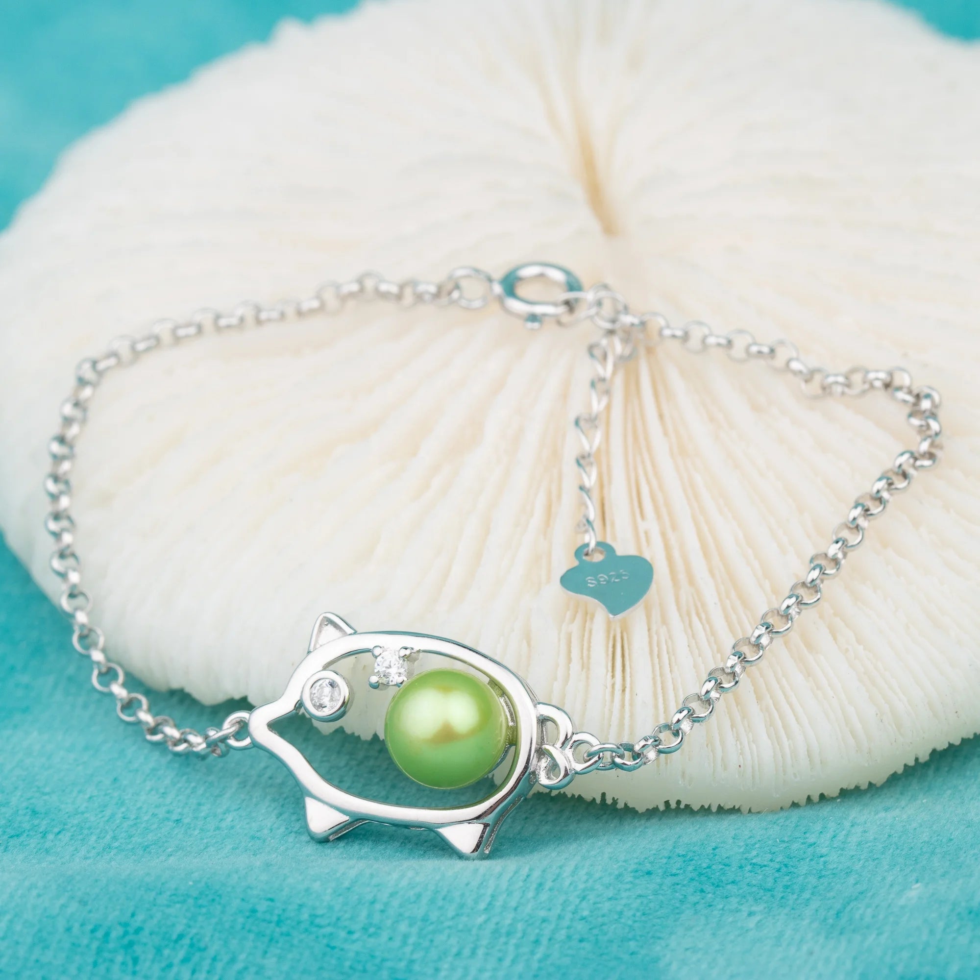 B030146 DIY 6-8mm Natural Freshwater Pearl Bracelet Accessory 925 Sterling Silver Adjustable Chain Bracelet for Women