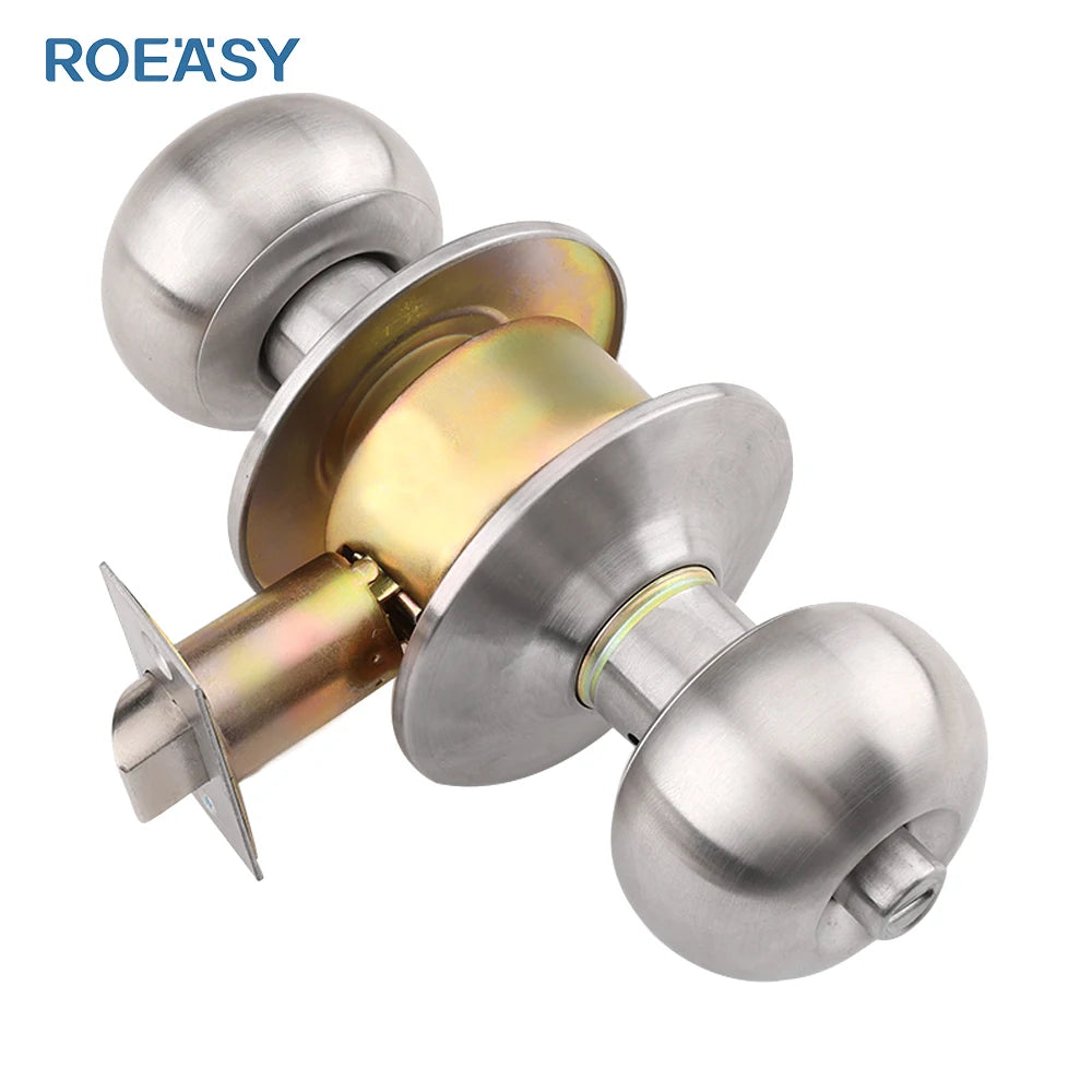 For Roeasy Modern Style Bathroom Round Handle Door Knob Passage Privacy Bathroom Door Lever Lock Set