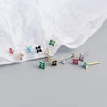 925 Real Sterling Silver Ear Stud Flower Earrings Gold Plated Flower Leaf Earrings Flower Earrings Studs for Women Girl