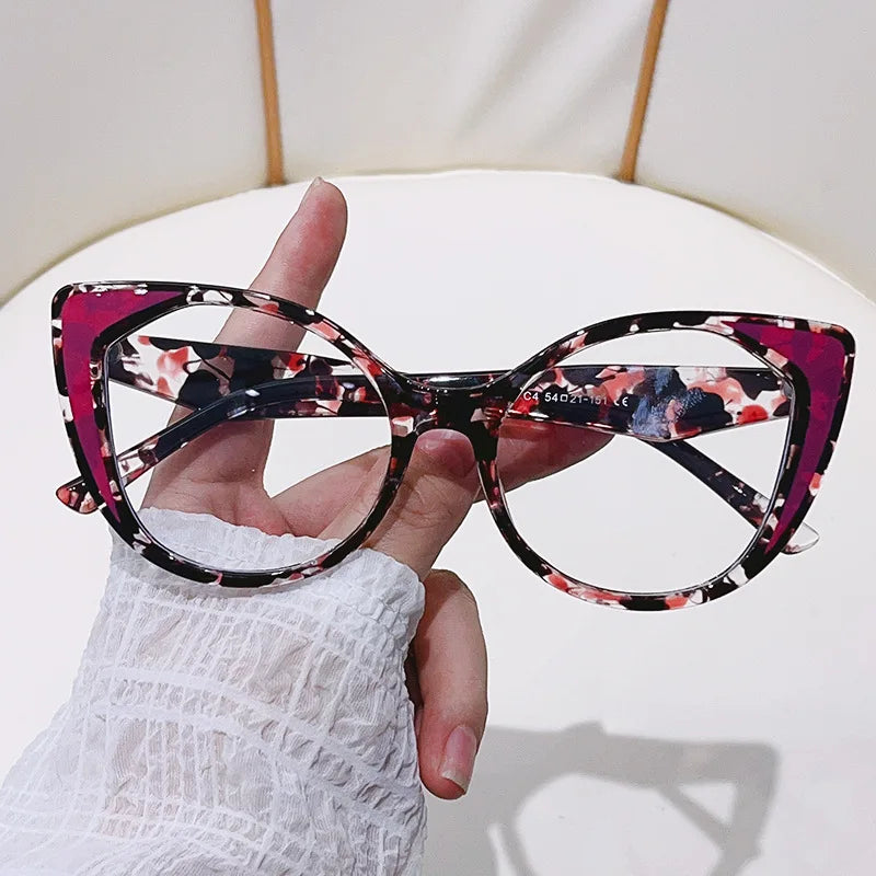 5216 Trendy TR90 Cat Eye Glasses for Women Blue Light Blocking Computer Stylish Frames Eyeglass Frame
