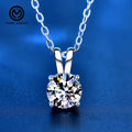 XMZ040 Custom Fine Jewelry Classic 925 Sterling Silver Diamond Pendant White VVS 1/2/3/0.5 CT Moissanite Pendant Necklace Women MegaBDM