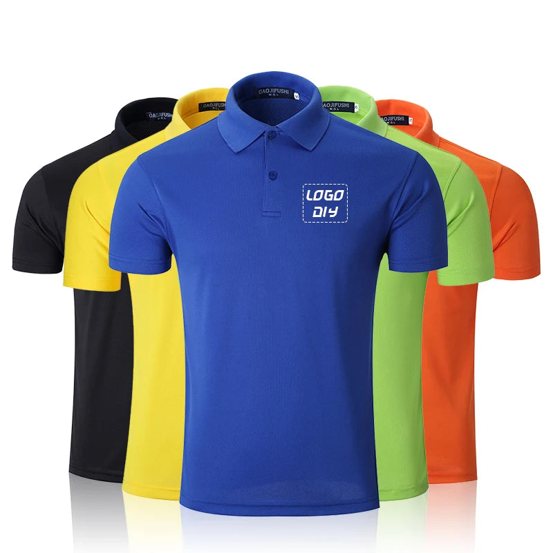 200 Gram Quick-drying 12 Plain Colors Summer Breathable Custom OEM Men Polo Shirt