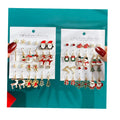 6Pcs/Set Christmas Earrings Oil Drop Santa Claus Christmas Tree Elk Earring Set for Women Jewelry Wholesale