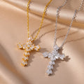 Fashionable Cross Elegant Crystal Necklace Light Luxury Niche Design Necklace