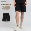Low MOQ Customized Blank Logo Solid Canvas Elasticity Mid Waist Men's Zipper Fly Casual Breathable Shorts Summer Spot Inventory