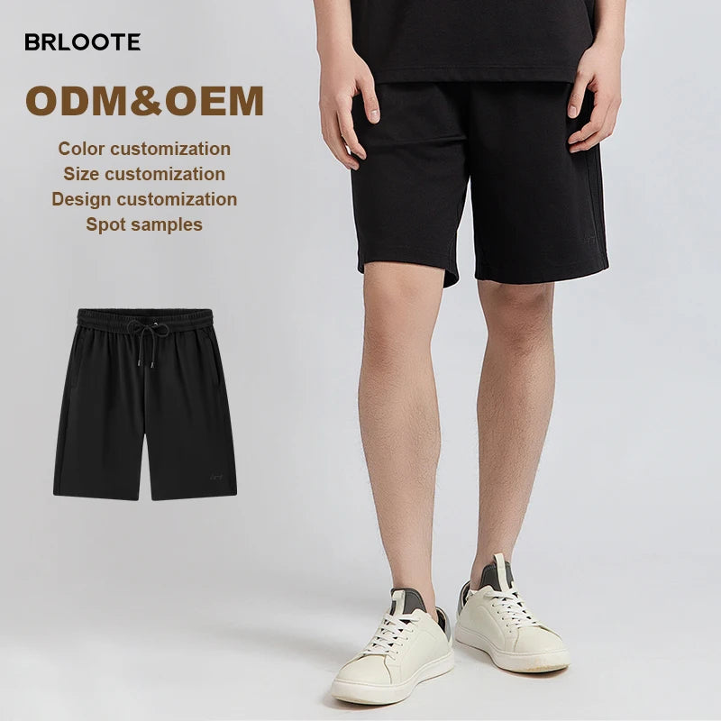 Low MOQ Customized Blank Logo Solid Canvas Elasticity Mid Waist Men's Zipper Fly Casual Breathable Shorts Summer Spot Inventory