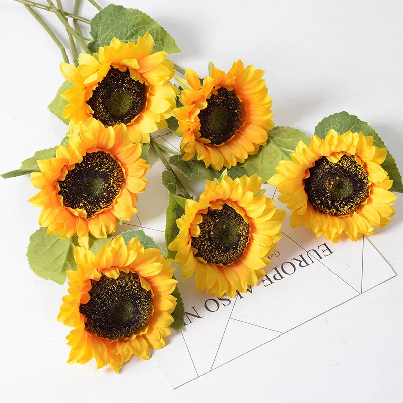 Autumn Plants Leaves Artificial Flower Sunflower Potted Orange in Pots Decorations for Thanksgiving Home Centerpiece Decor