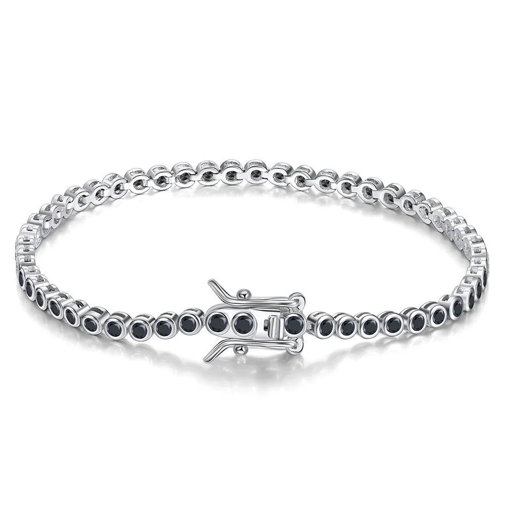 925 Silver Black Spike Tennis Bracelet-Classic Trendy Wedding Party Gift
