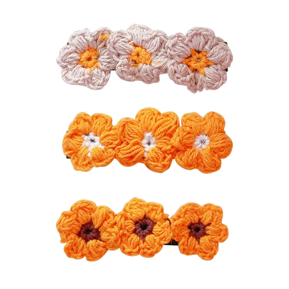 ShanHai Autumn Winter New Woolen Yarn Handmade Flower Hairpins Hair Clips Handmade for Women Fashion Hair Accessories Barrettes