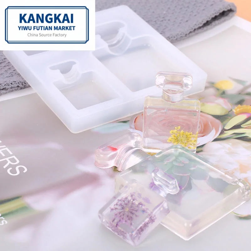 DIY Eco-Friendly Disposable Crystal Epoxy Mold Perfume Bottle Mirror Aromatherapy Car Jewelry Decoration Silicone Mold for Resin