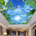 Custom Ceiling Mural Wallpaper 3D Blue Sky And White Clouds Living Room Bedroom Ceiling Background Photo Wallpaper Wallcoverings