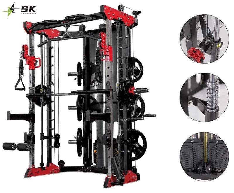 SKFITNESS-Factory Price Body Building Multi-functional Power Cage Squat Rack Weightlifting Exercise Training Smith Machine MegaBDM