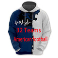 Hot Sale American Football 32 Teams Pullover Sweatshirt Warming 3D Print 49 Hoodies Custom Plus Size Men's Hoodies