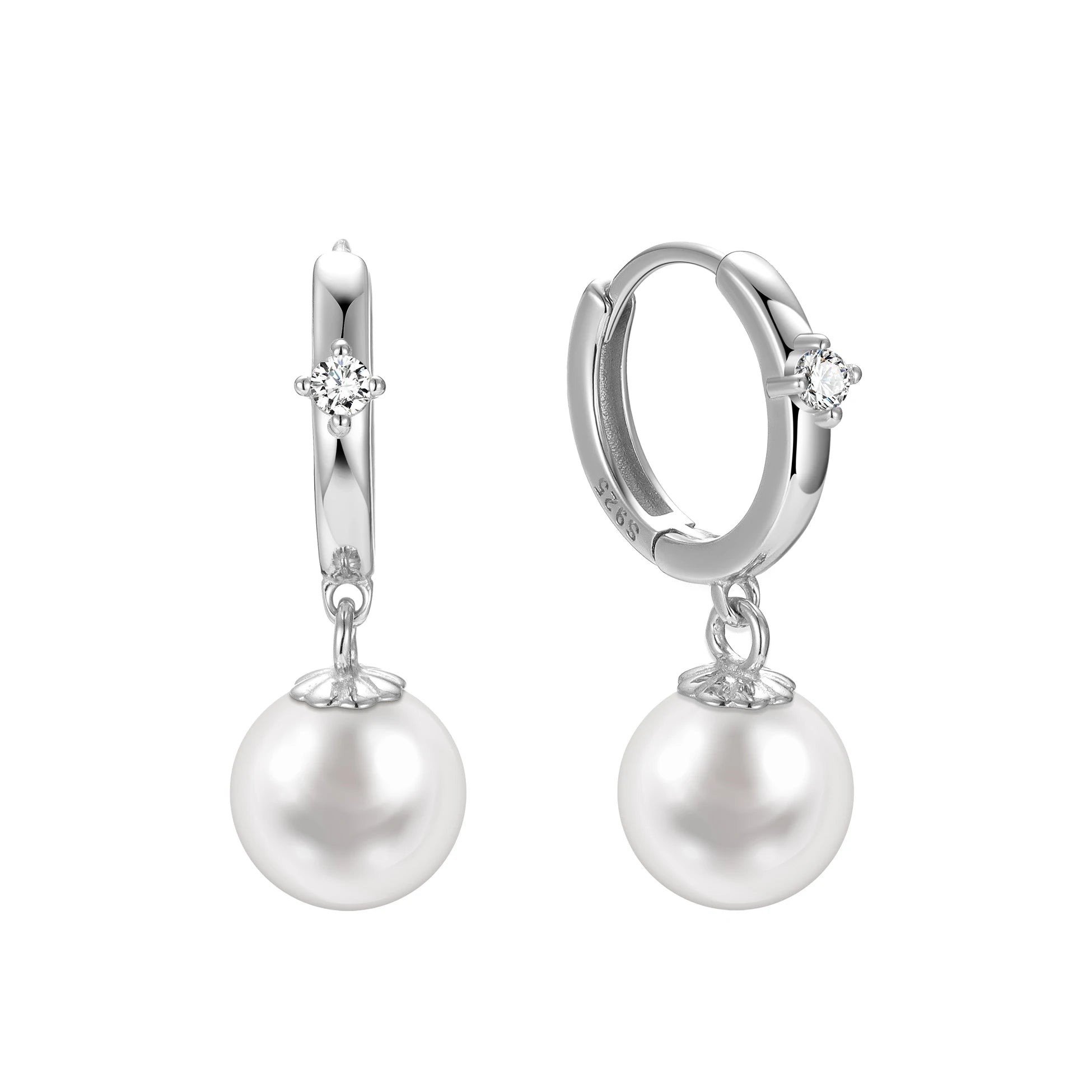 Pearl Drop Earrings S925 Sterling Silver Earring Dangle Drop Hoops for Women Girl Fine Jewelry Silver Earrings Gift