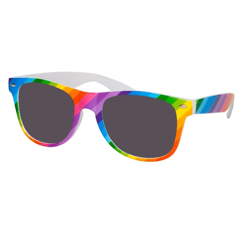 CROESUS Cheap Price PC Frame Square Unisex Polarized UV400 Sunglasses Red Blue Custom Logo Promotional OEM