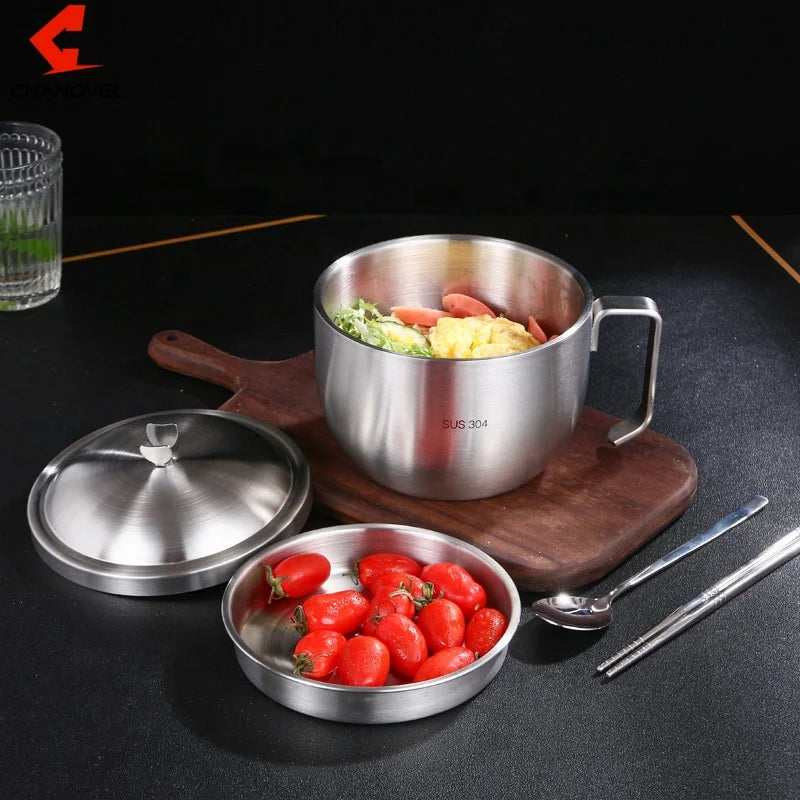 Japanese Ramen Instant Noodles Bowl Kids Bento Box  Foldable  Lunch Boxes Stainless Steel Noodles Bowl