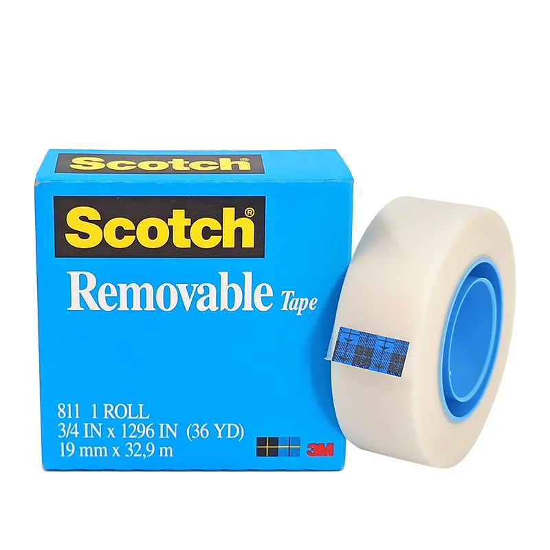 For 3M 811 Clear Easy Tear Moisture & Heat-Resistant Acrylic Adhesive Writing Tape for Temporary Sealing Posting Splicing Repair
