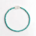 Classic Gold Plated Turquoise Beaded Bracelet with Ice Moonlight Stone Pixiu for Engagement or Gift DIY Style