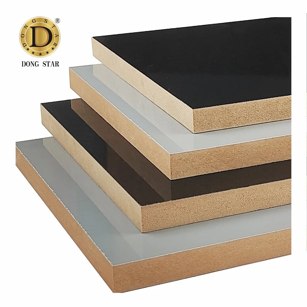 Factory Direct Sale High Quality Hot Sale Modern Black High Density Waterproof Fire Resistance HDF 4*8ft 6/9/12/15/18/21mm