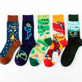 Personalized Customised Logo Dress Socks Organic Cotton Gentleman Jacquard Crew Men Designer Socks