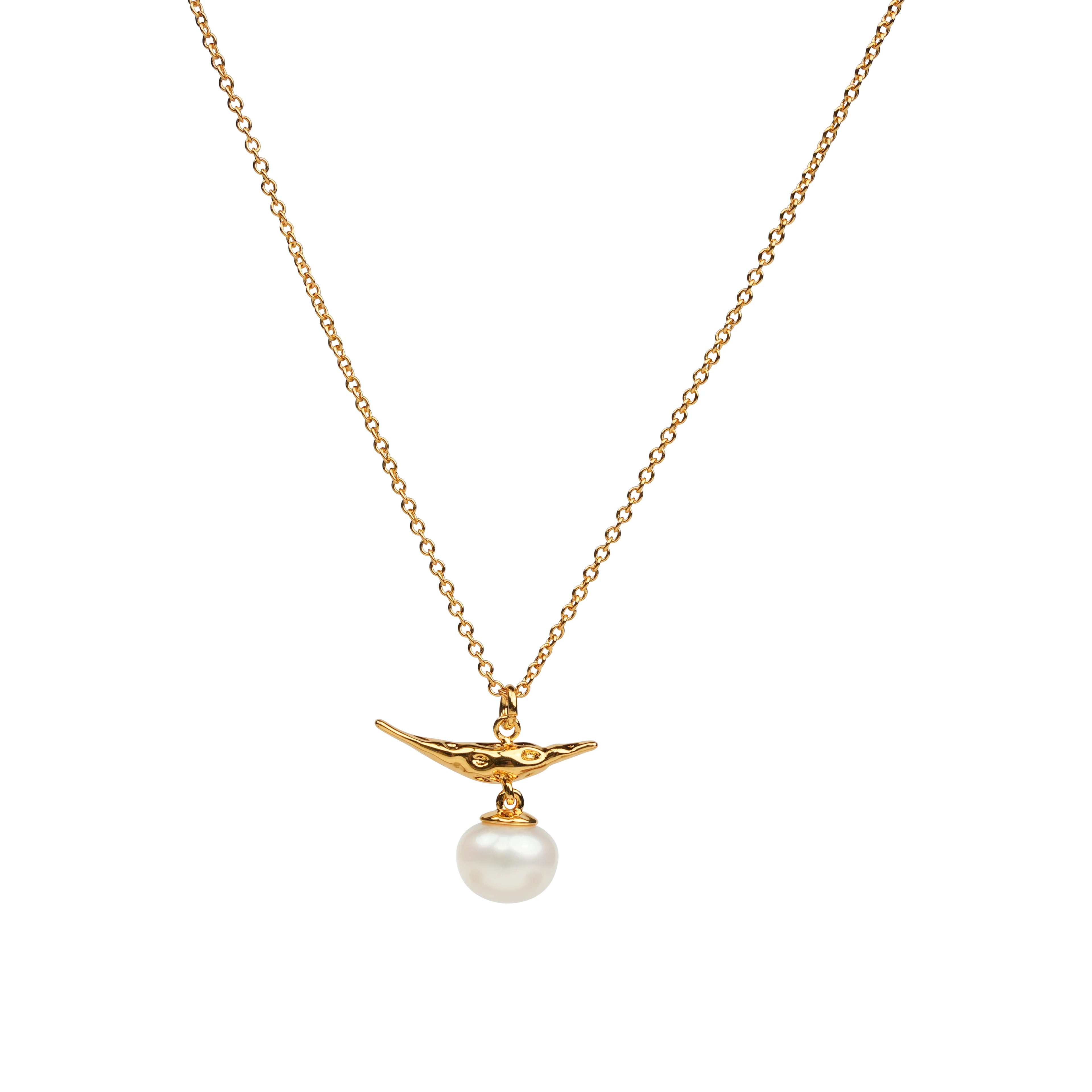New Fashion Simple Design Baroque Square Shape Pearl Pendant Necklace Real Gold Plated Brass Link Necklace Fashion Accessories