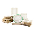 9 10Inch Round Oval Disposable Tableware Bagasse Pulp Paper Party Plate Compostable 100% Biodegradable Sugarcane Bagasse Plates