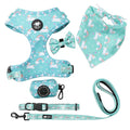 Custom Printing Pet Harness Set Luxury Breathable Neoprene No Pull Puppy Dog Harness Vest and Leash Designer Pet Accessories